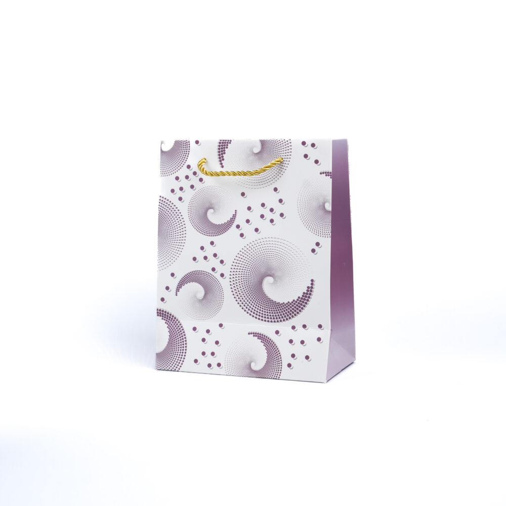 Elegant Swirl Scape Gift Bag - White - Small