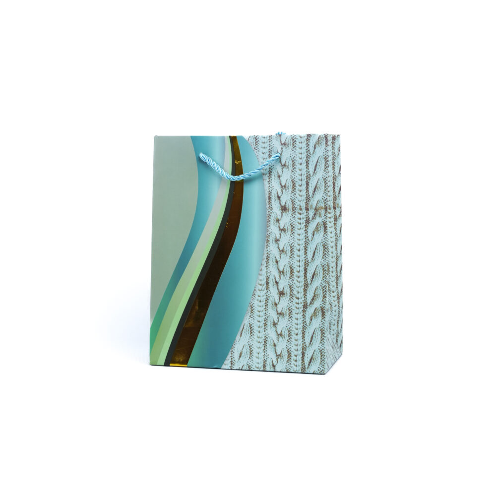 Knit Wave Aqua Mint Gift Bag - Small