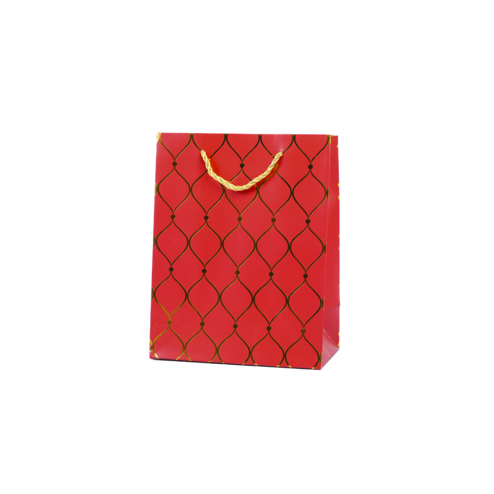 Lattice Luxe Fiery Red Gift Bag - Small