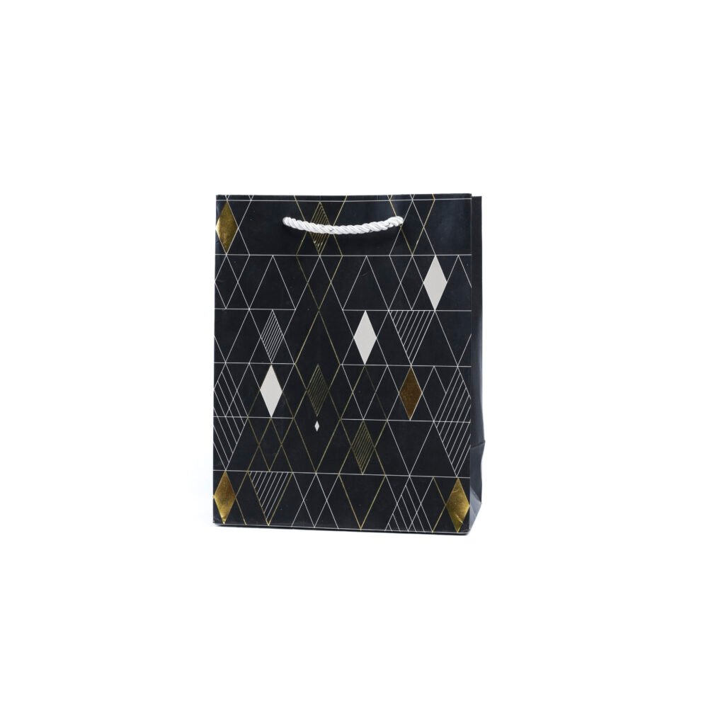 Geometric Luxe Black Variant Gift Bag - Small