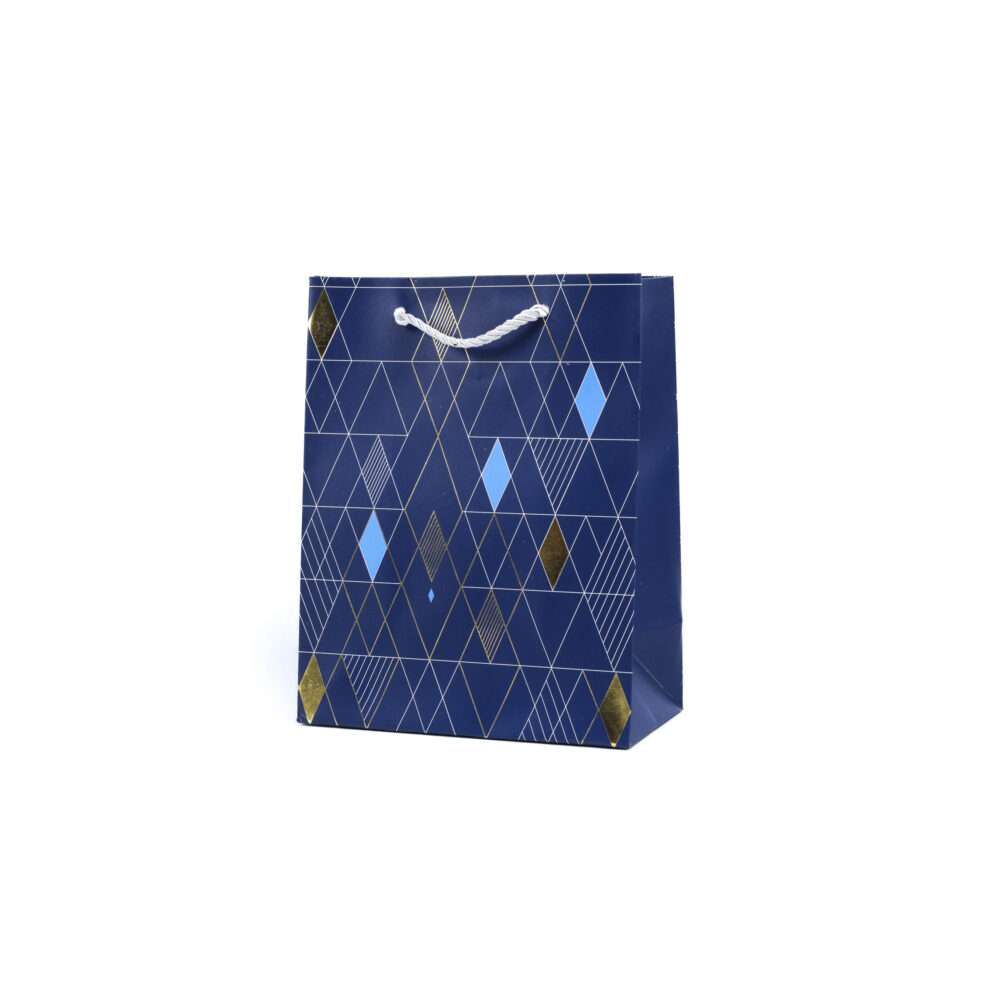 Geometric Luxe Navy Blue Variant Gift Bag - Small
