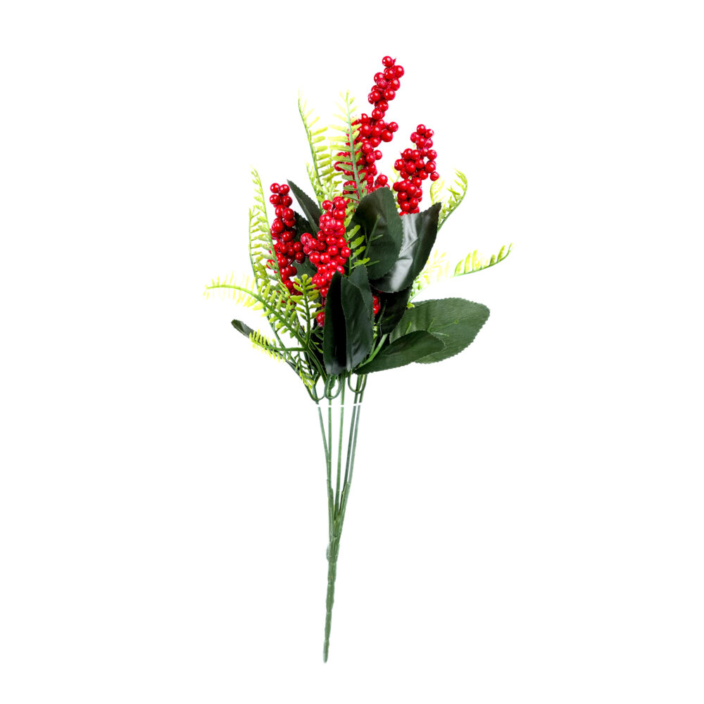 Vibrant Decorative Artificial Red Cherry Flower Bunch Small - Lifelike Floral Decor