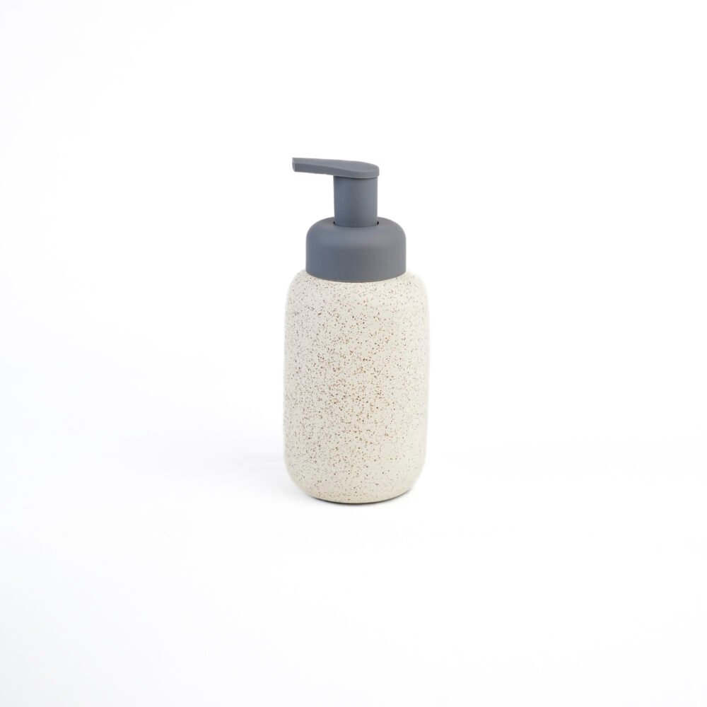 Nordic Cylindrical Golden Vein Marbled Soap Pump - White