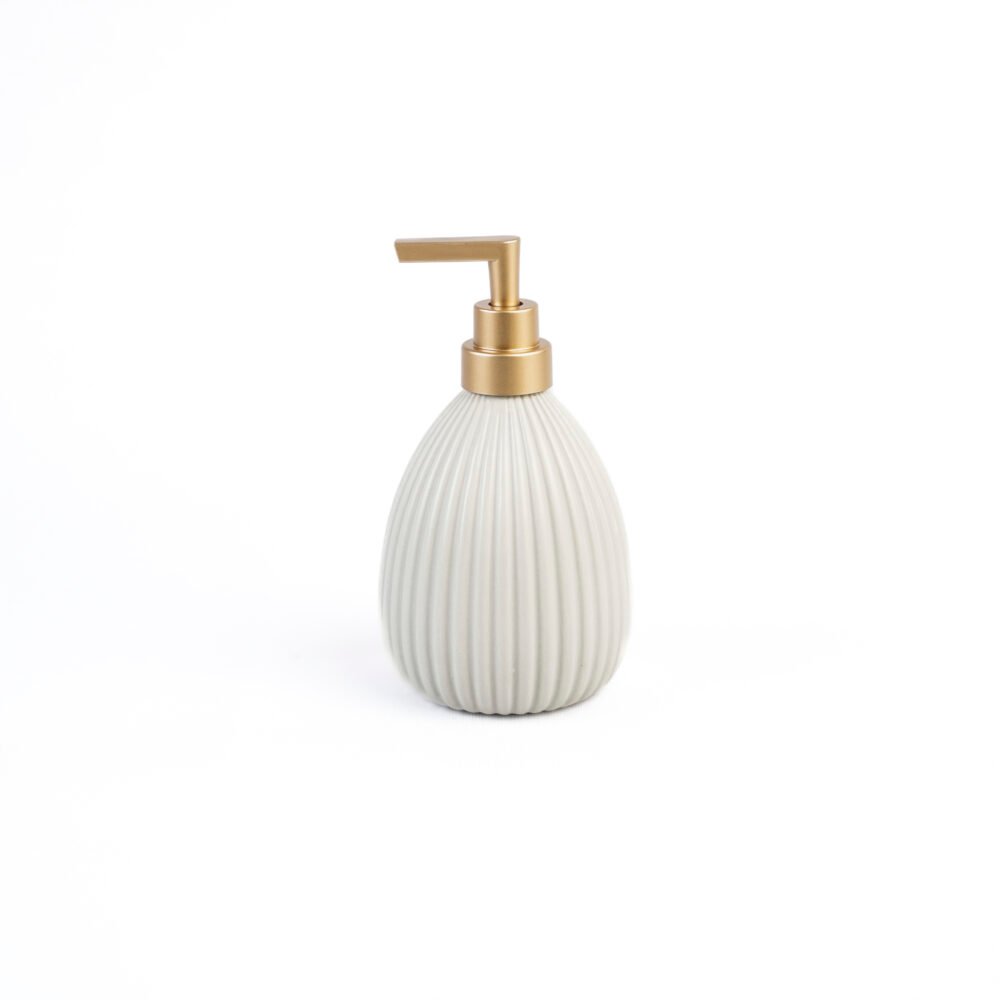 Nordic Pleat Soap Pump - Grey & Gold
