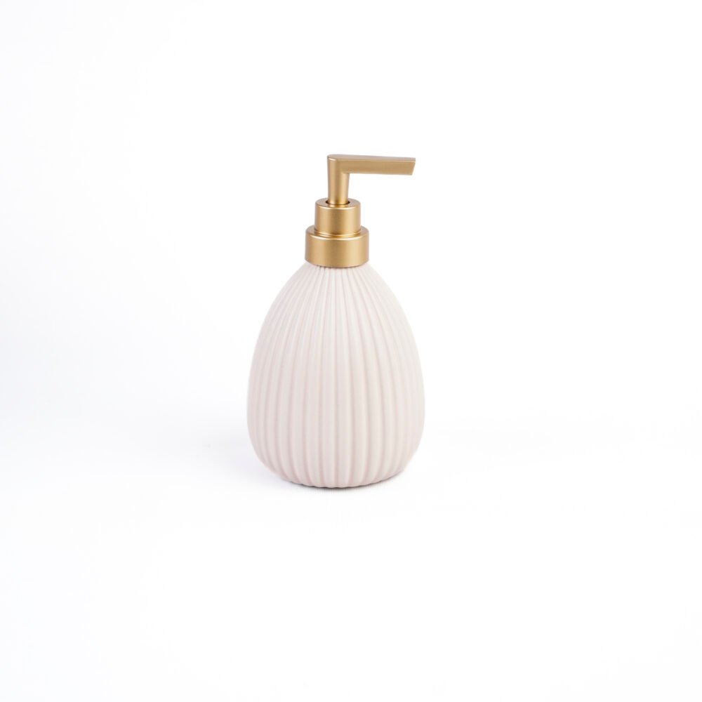 Nordic Pleat Soap Pump - Pink & Gold