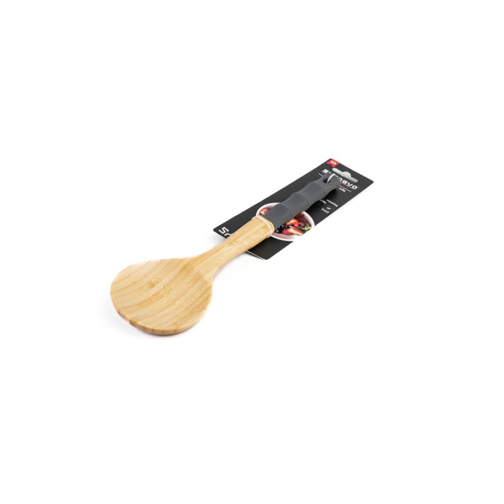 Shengya Top Choice Wooden Spoon Round - With Silicone Handle