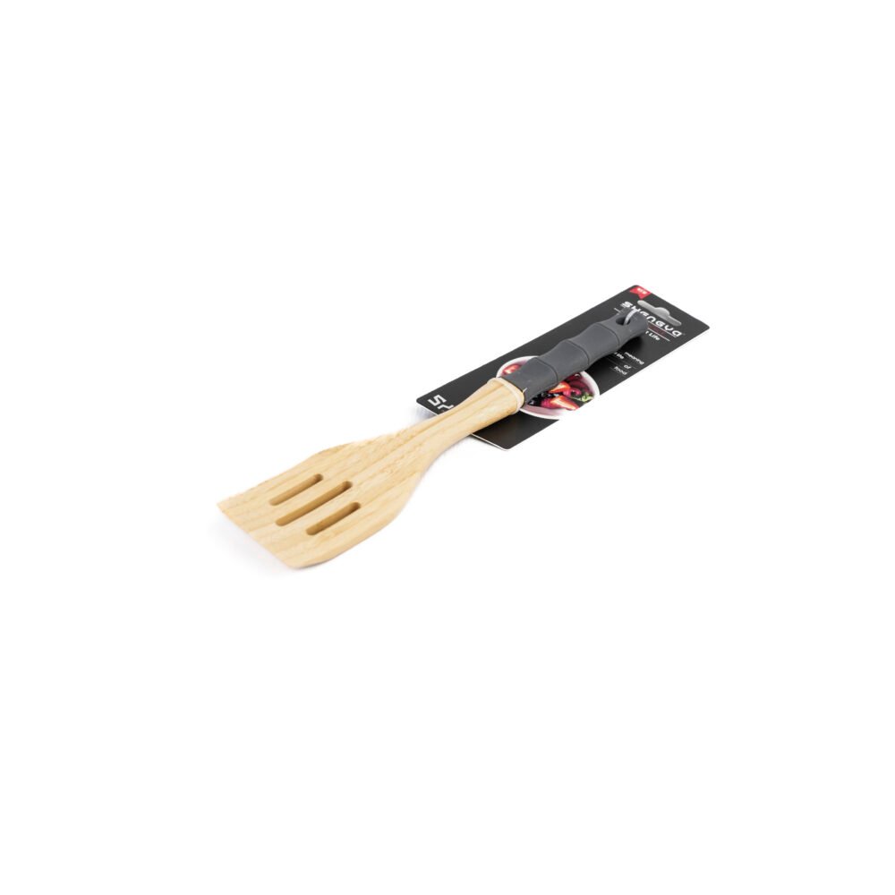 Shengya Top Choice Wooden Slotted Spatula - With Silicone Handle