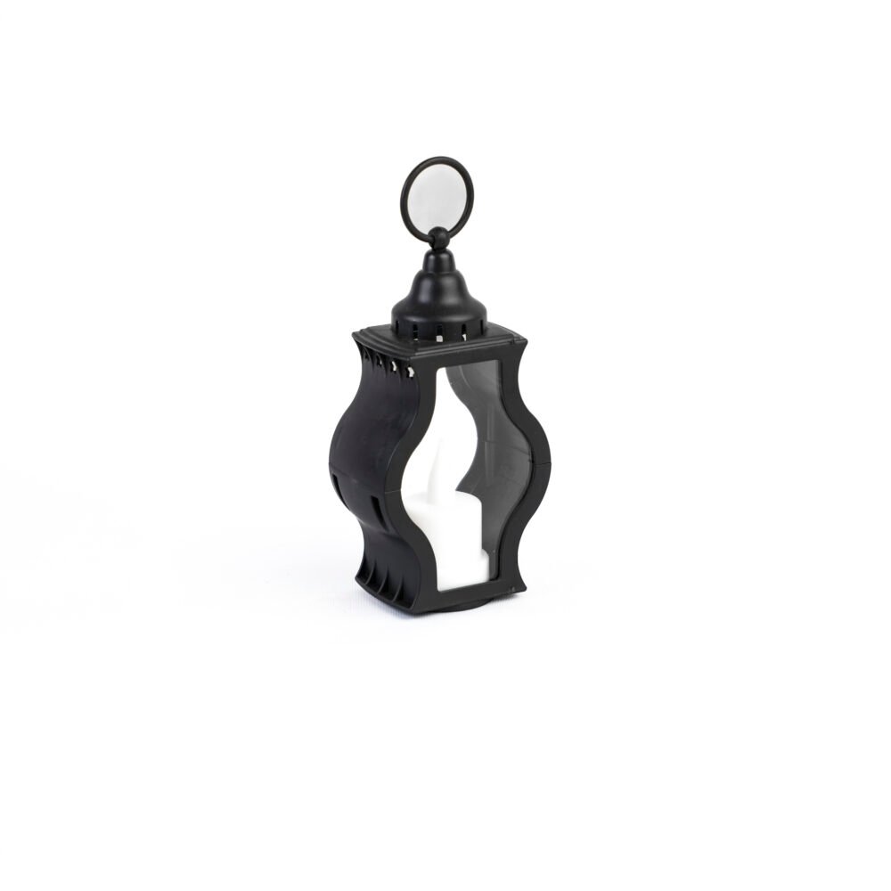 Vintage Black Curved LED Lantern