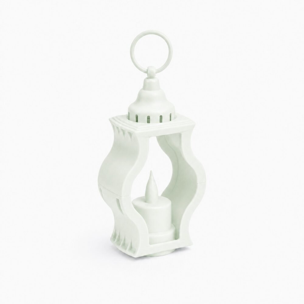 Vintage Sea Green Curved LED Lantern