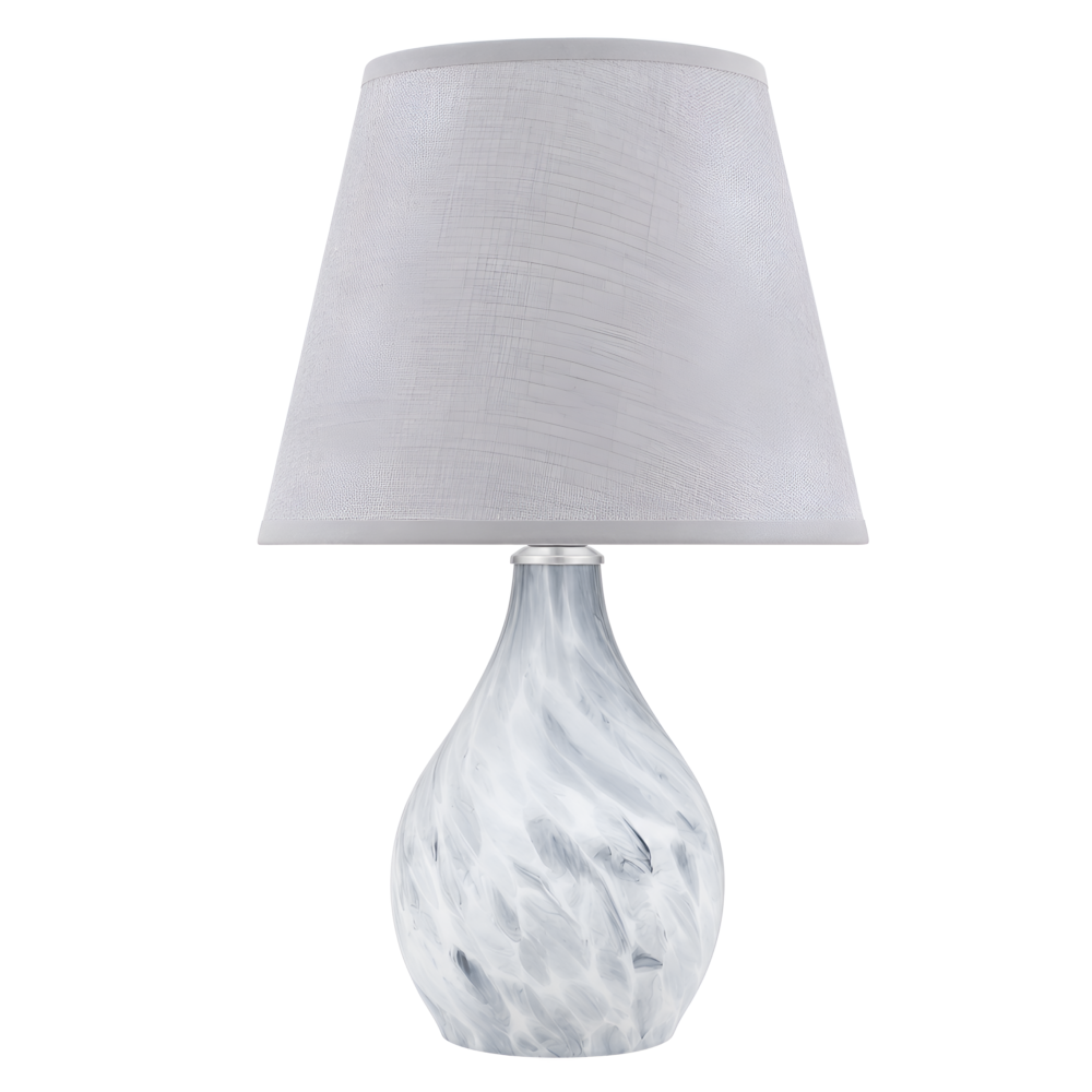Swirled Ceramic Table Lamp - Smokey Gray Swirls