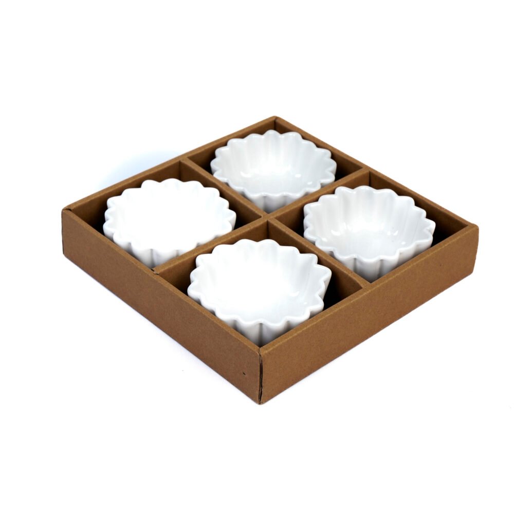 Scalloped Blossom Dessert Bowls - Set Of 4