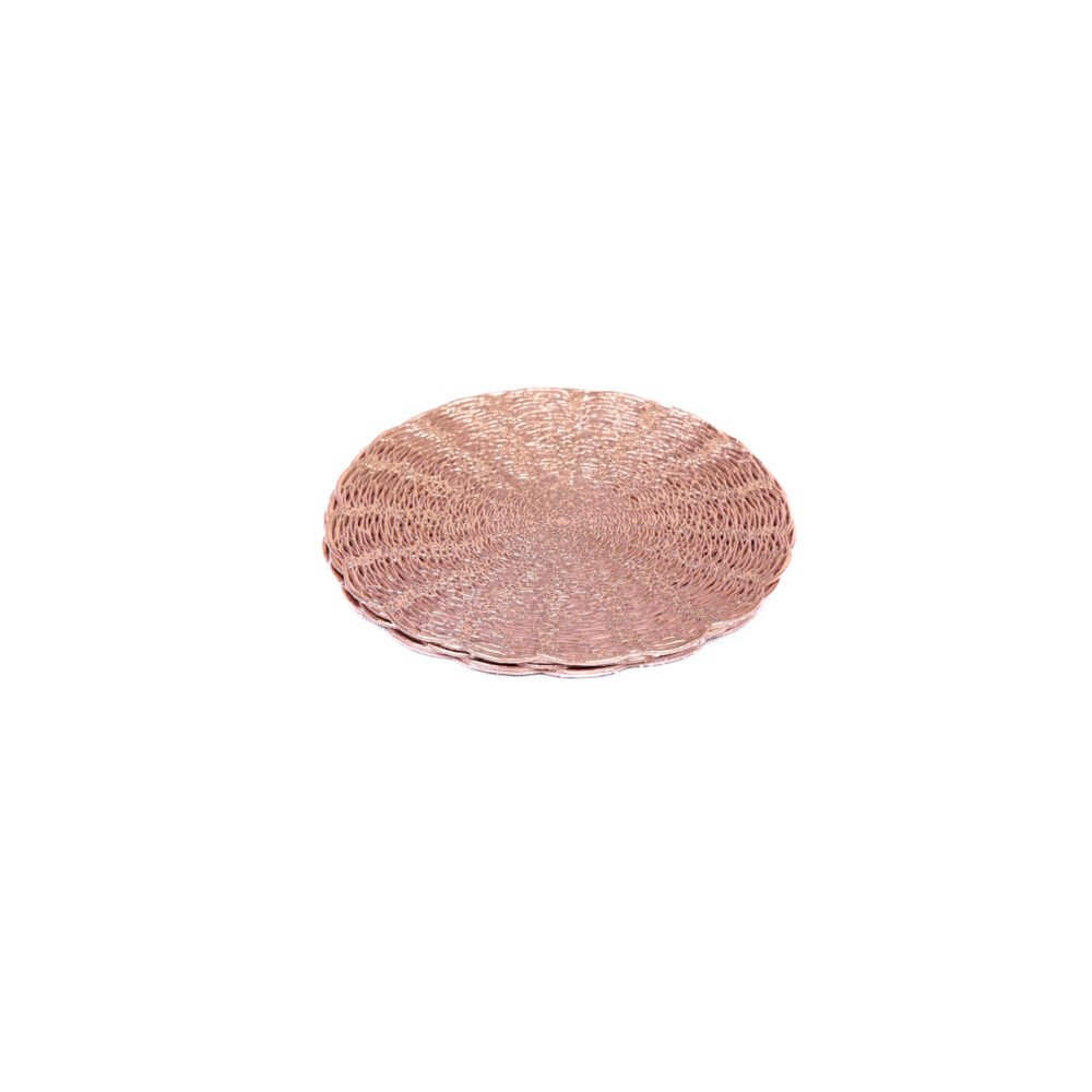 Scalloped Radiance Metallic Coaster – Rose Gold 6 Pcs