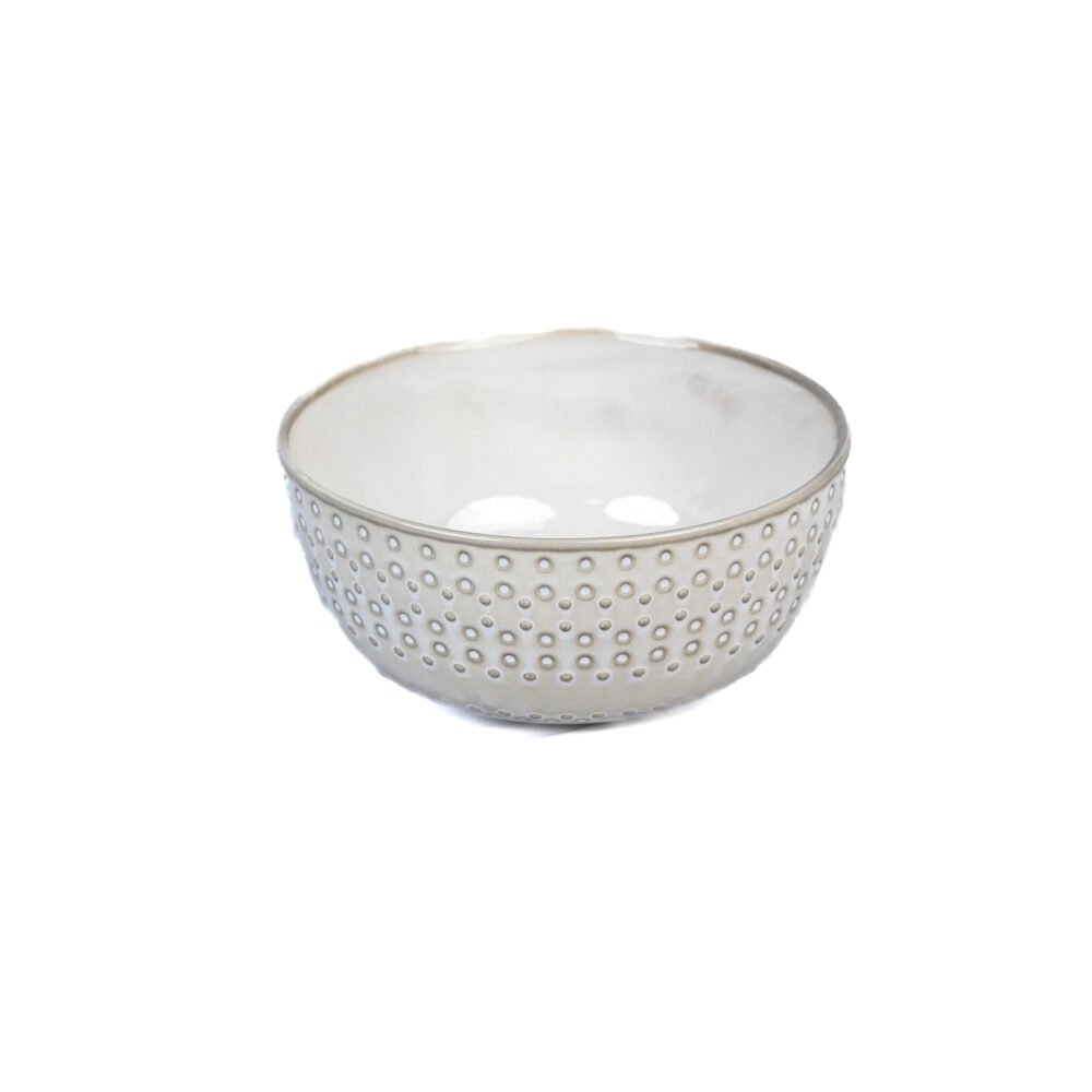 Hobnail Polka-Dot Textured Embossed Ceramic Bowl Collection