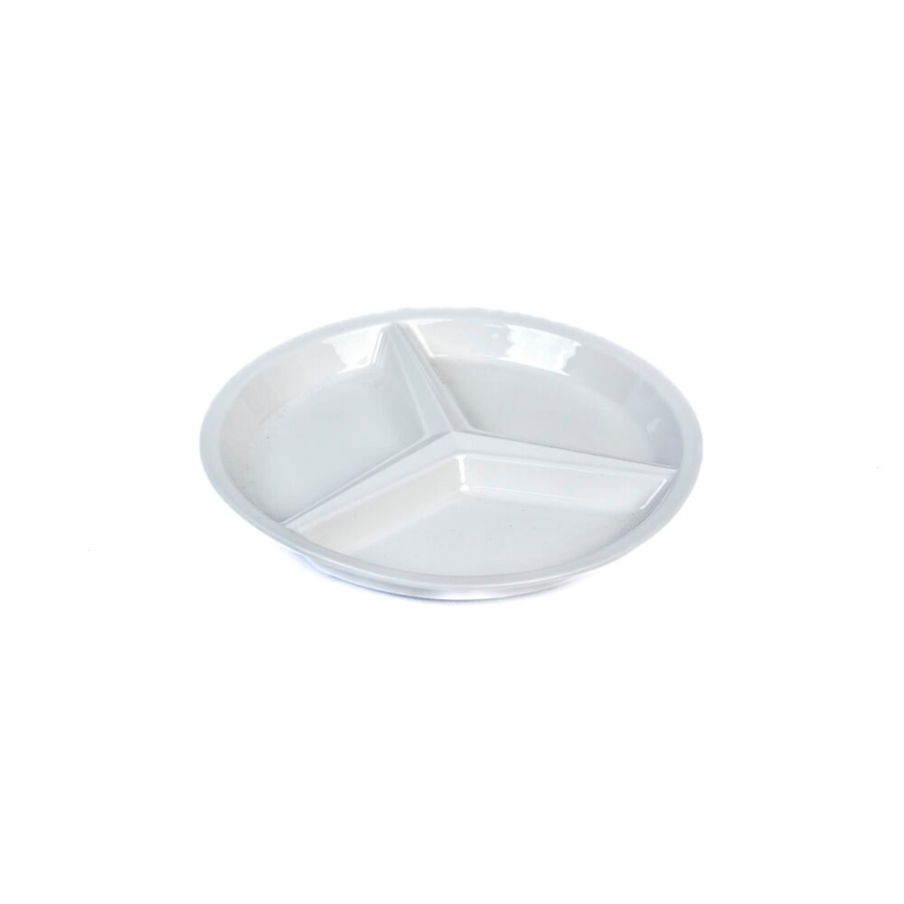 3-Compartment Ceramic Divided Snack Plate / Appetizer Tray