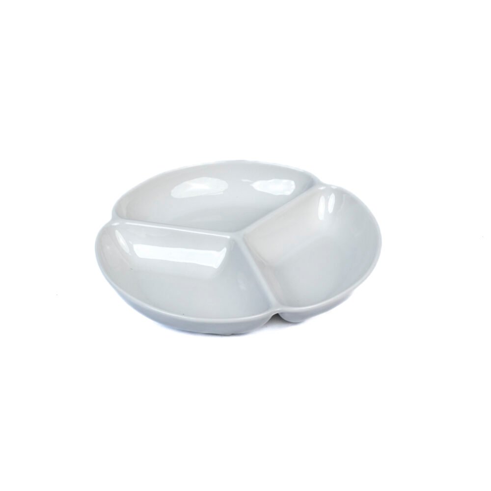 3-Section Ceramic Appetizer & Dip Serving Platter