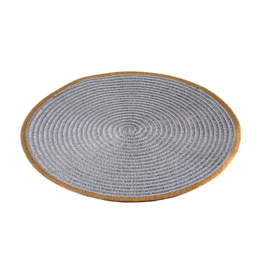 Table Mats Woven Placematt Round Gray