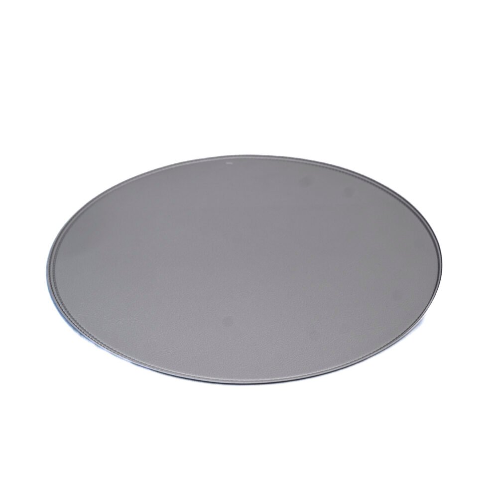 Premium Round Leatherette Dining Placemat - Slate Gray
