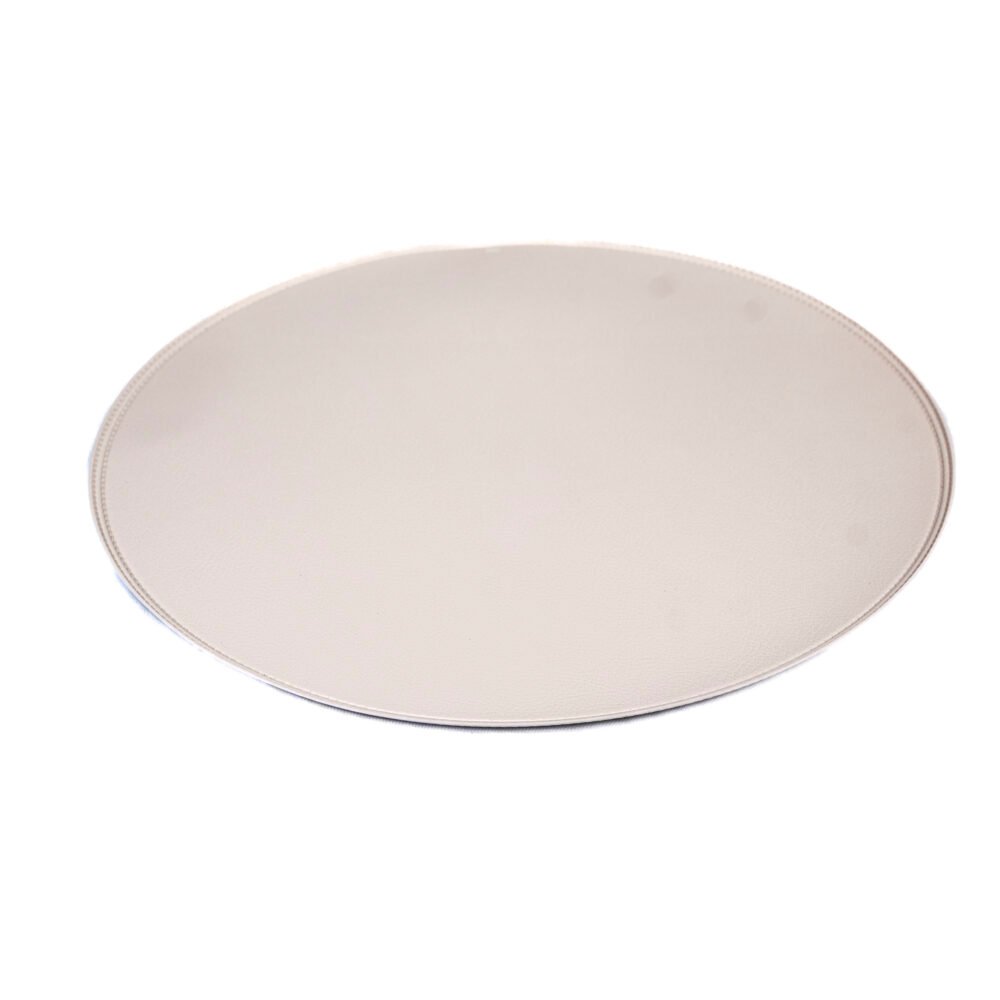 Premium Round Leatherette Dining Placemat - Cream / Soft Off-White