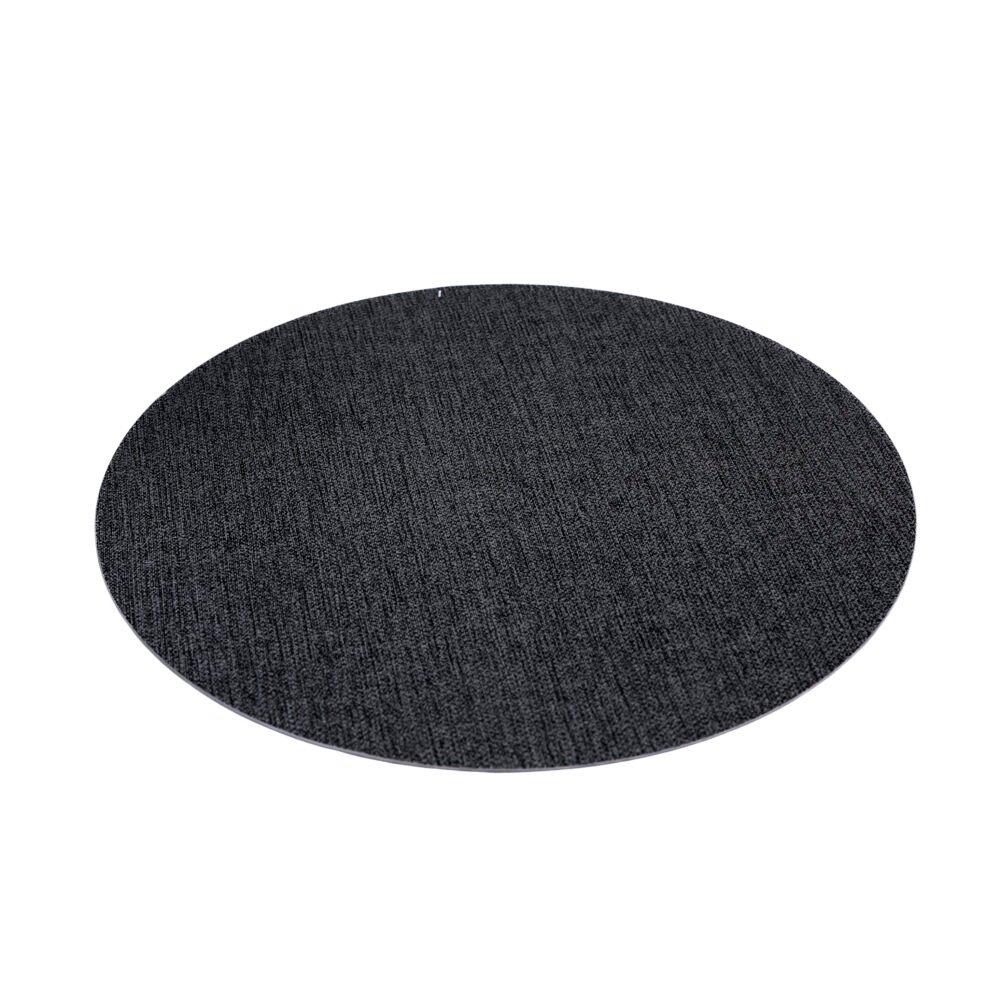 Everyday Textured Woven-Look Round Dining Placemats - Charcoal Black