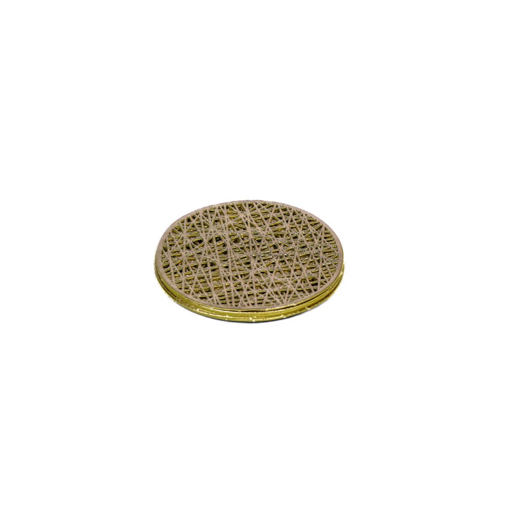 Labyrinth Tangled Metallic Coaster – Gold 6 Pcs