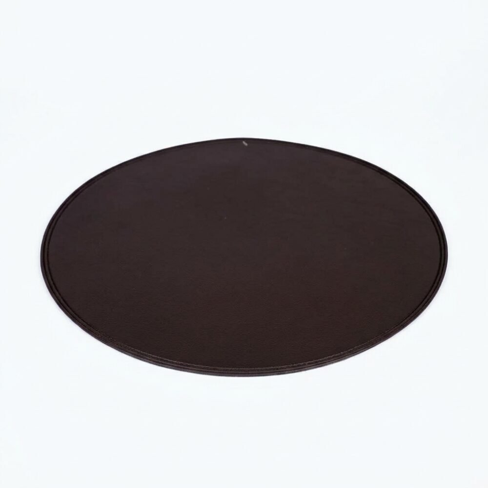 Premium Round Leatherette Dining Placemat - Dark Espresso Brown
