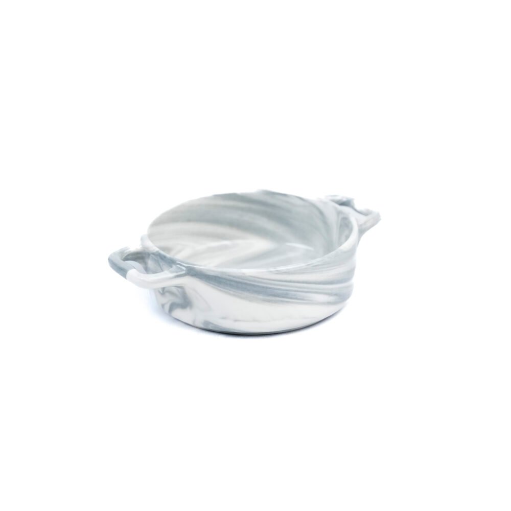 Marble-Effect Round Ceramic Baking & Serving Dish