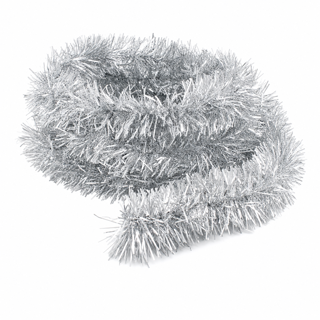 Sparkling Solid Metallic Silver Christmas Streamer (2m)