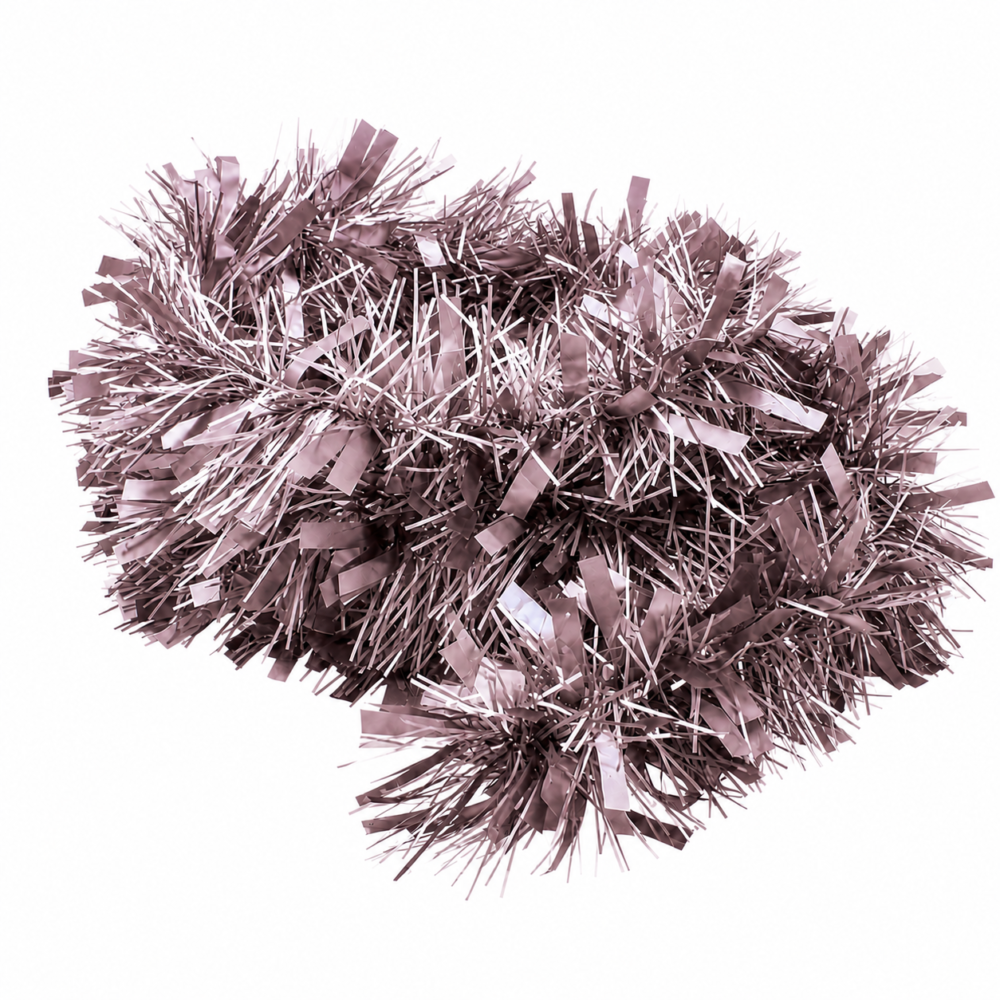 Elegant Dusty Rose Pink Chunky Ribbon Tinsel Christmas Streamer (2m)