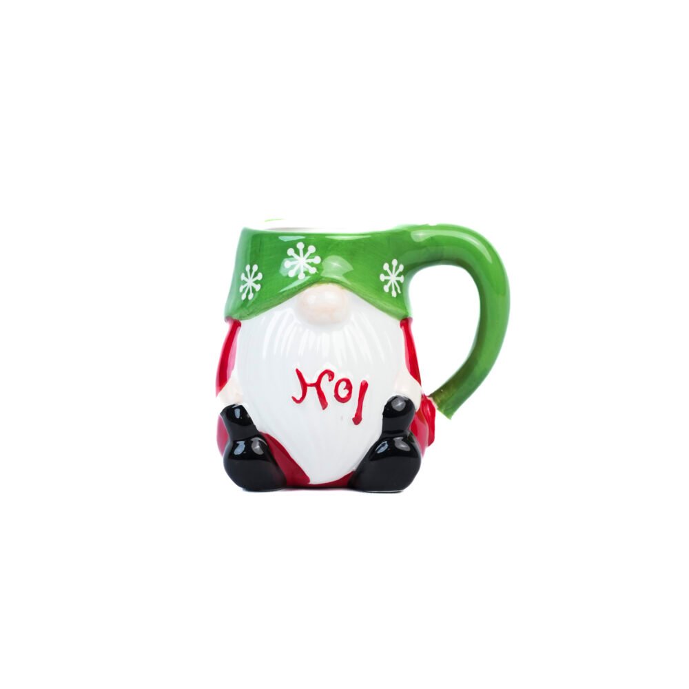 Christmas Ceramic Mug – Santa / Gnome Design ("Ho!")